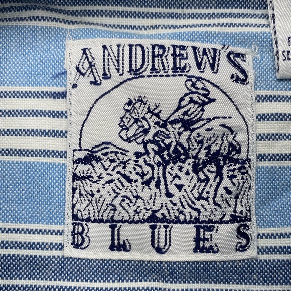 Vintage Denim Striped Short Sleeve Button Down Shirt Deadstock (NWT) 2X - Picture 6 of 7